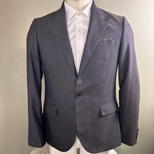 HSS Sharkskin Men 40 S Plum Beige One button sport coat